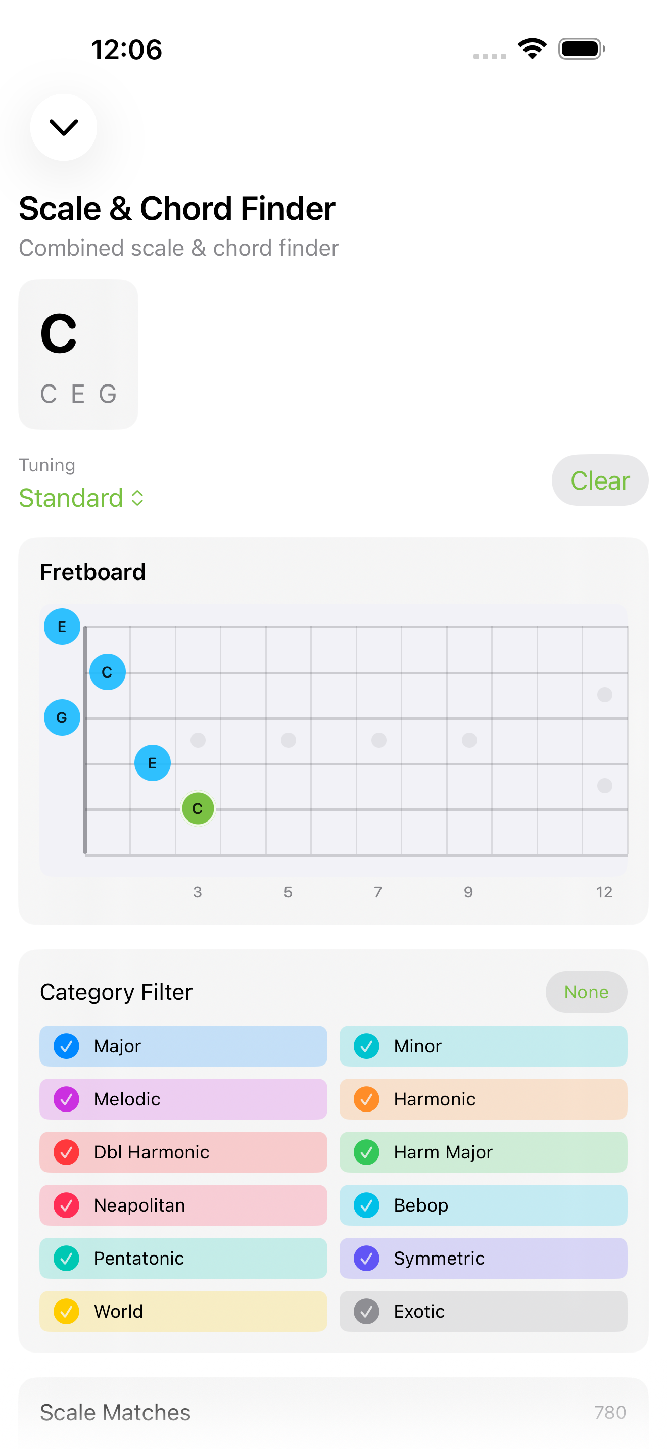 Tuning presets on iPhone